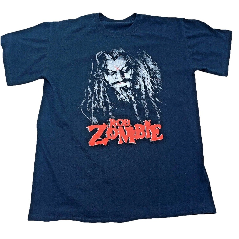 Vintage Rob Zombie Shirt Men Medium Black Tee Rock Band Punk Goth Double Sided *